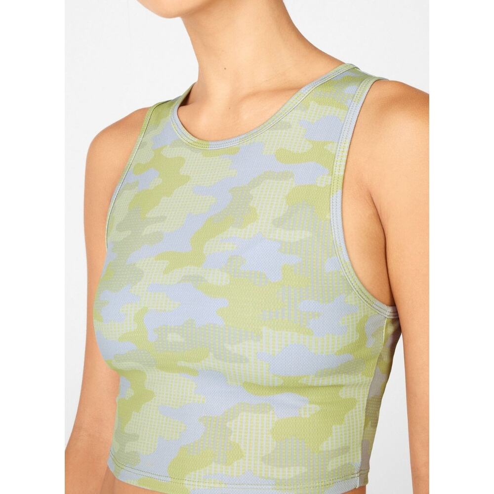 Fabletics Kamryn Pin Dot Camo Crop Tank Size L NWT